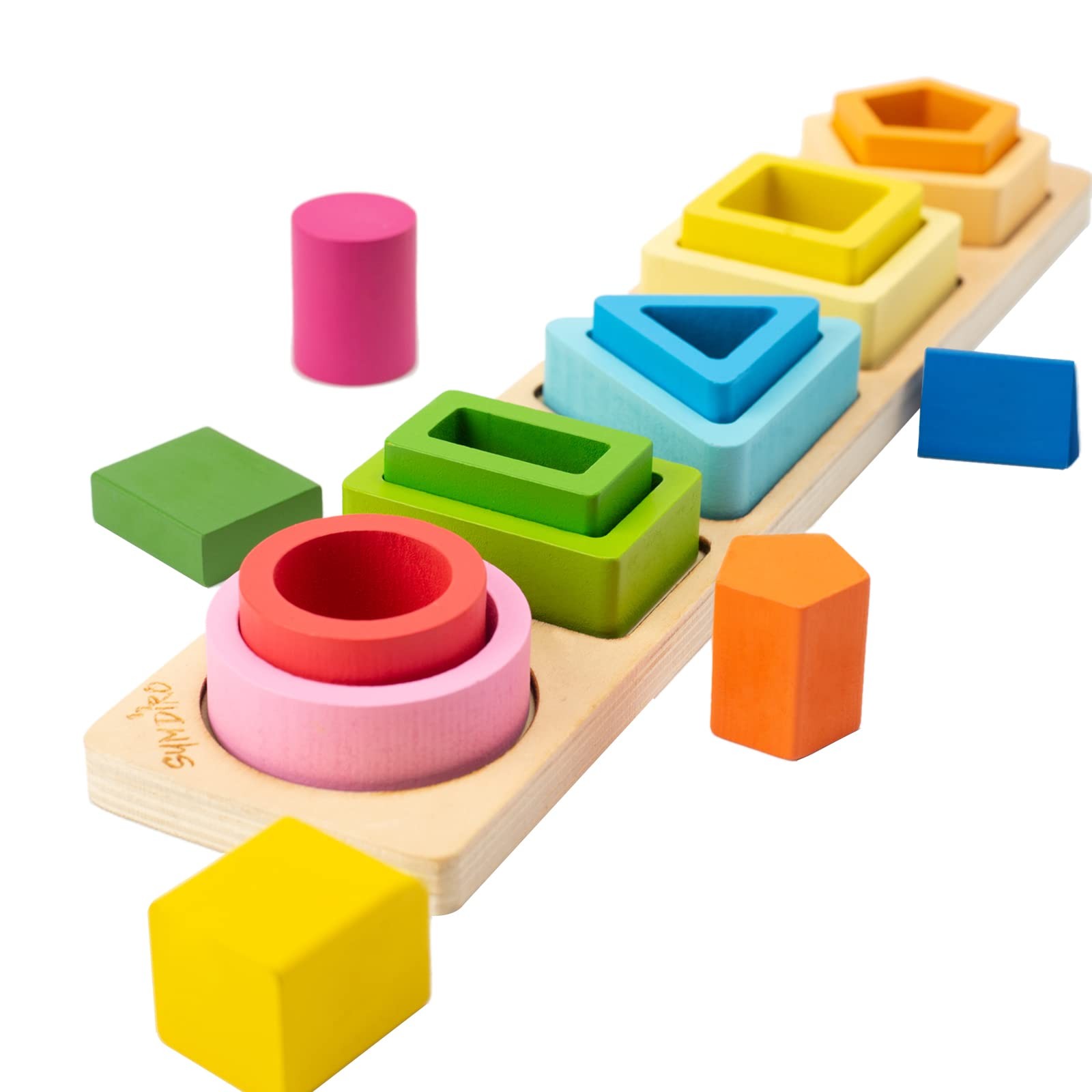 Montessori Toys for 1 2 3 Year Old Boys GirlsWooden Sorting & Stacking Toys f…