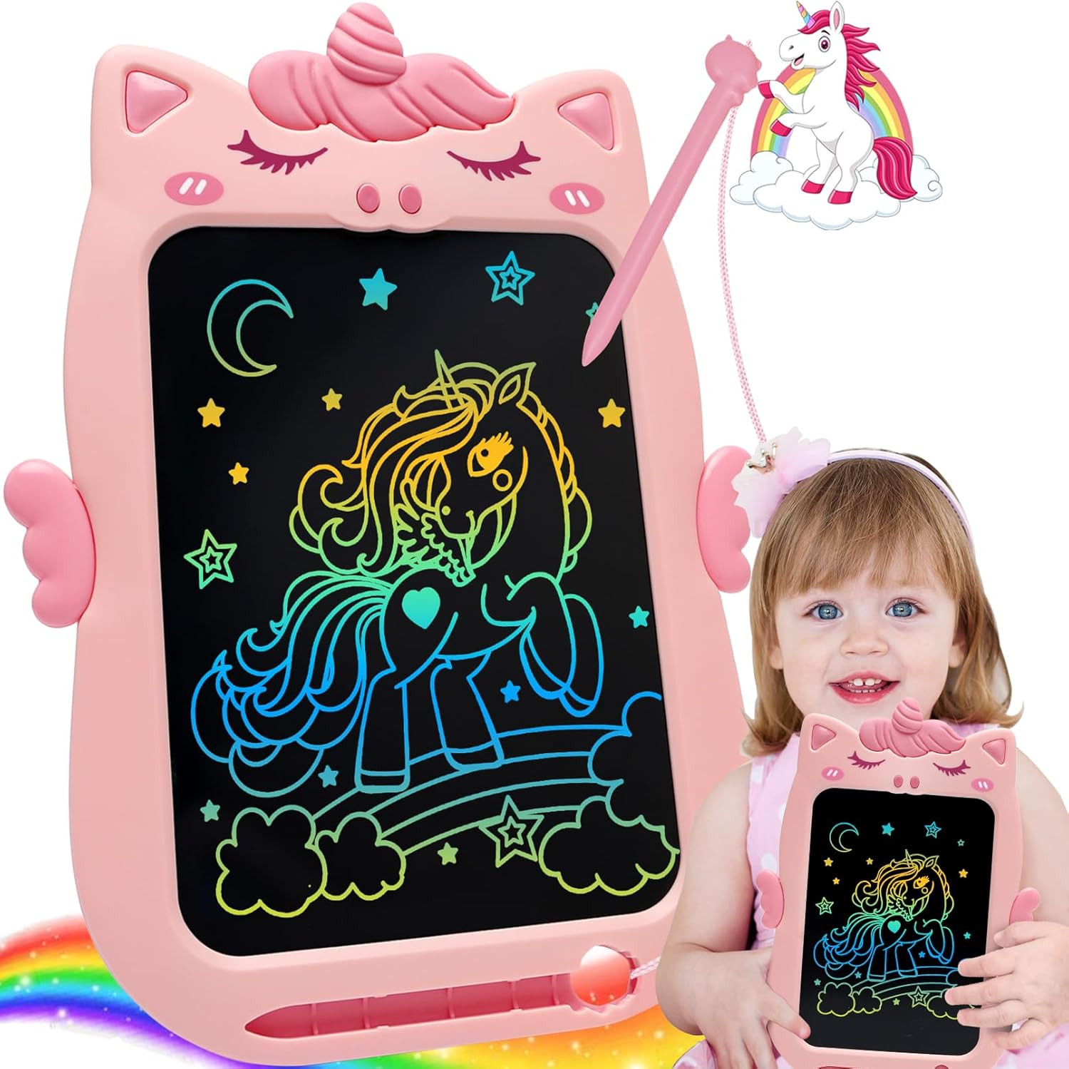10 Inch Kids Drawing Writing Tablet Doodle Board Toddler Girls Toy Age 1-6