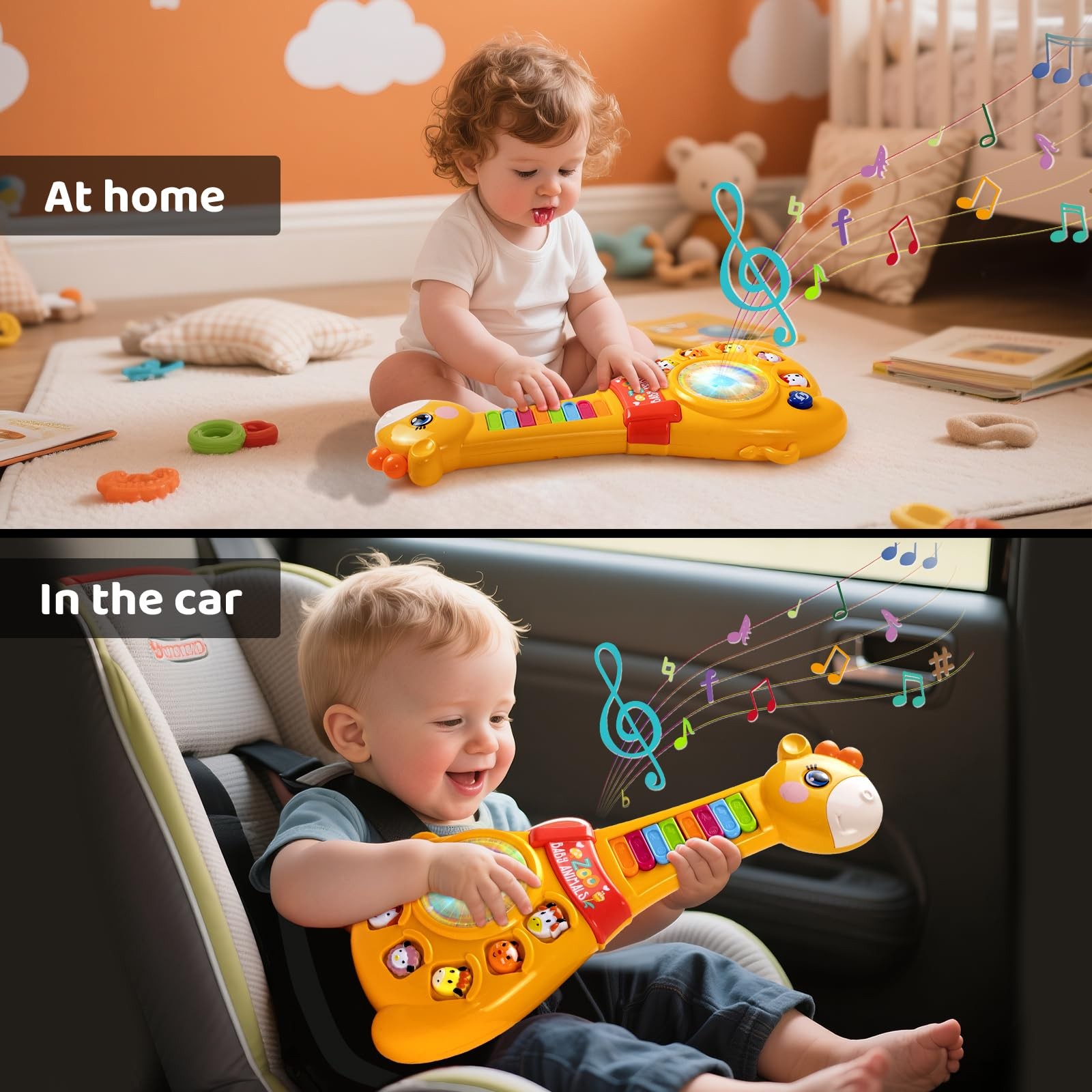 Toys for 1 2 Year Old Boy and Girl Birthday Gift: Baby Musical Guitar Piano T