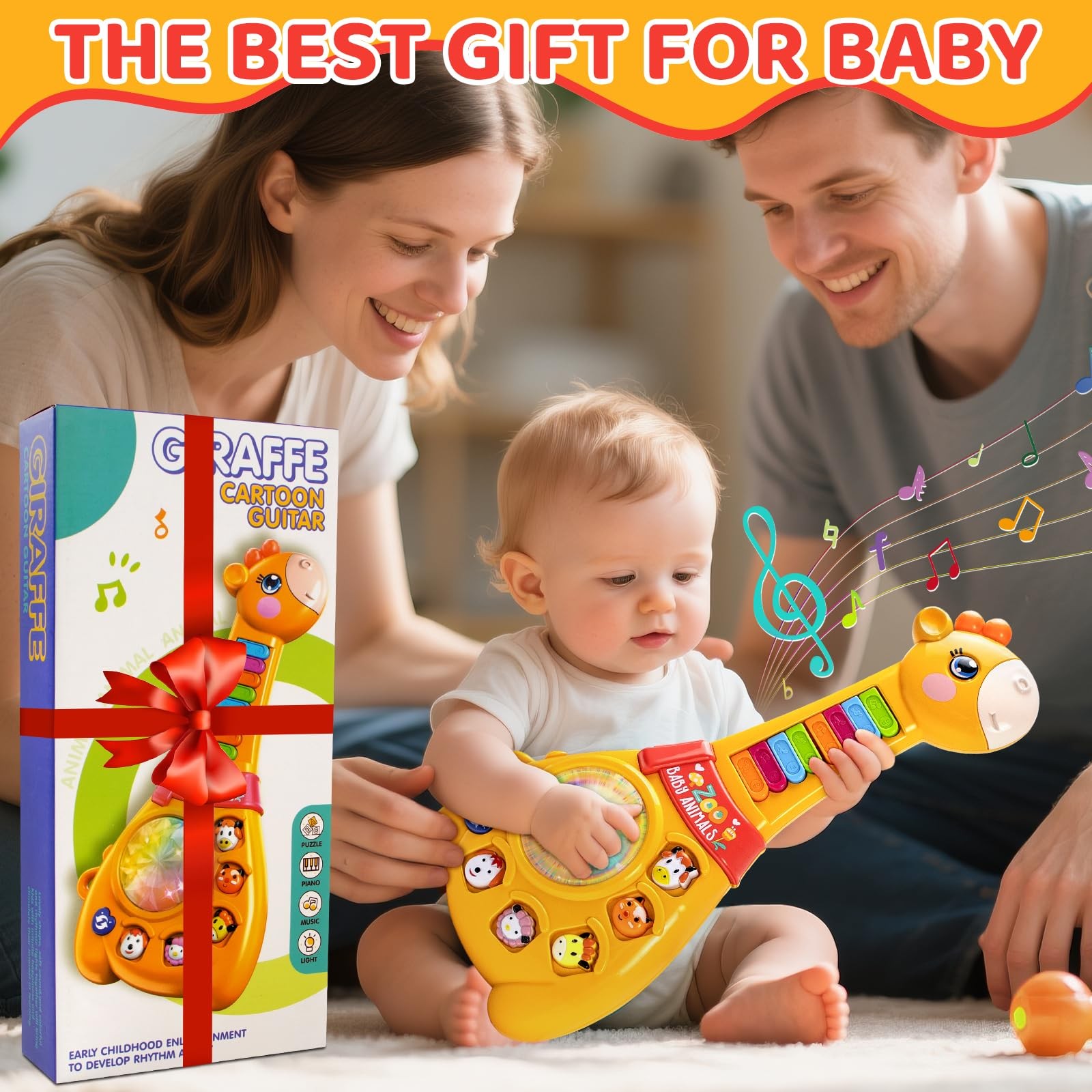 Toys for 1 2 Year Old Boy and Girl Birthday Gift: Baby Musical Guitar Piano T