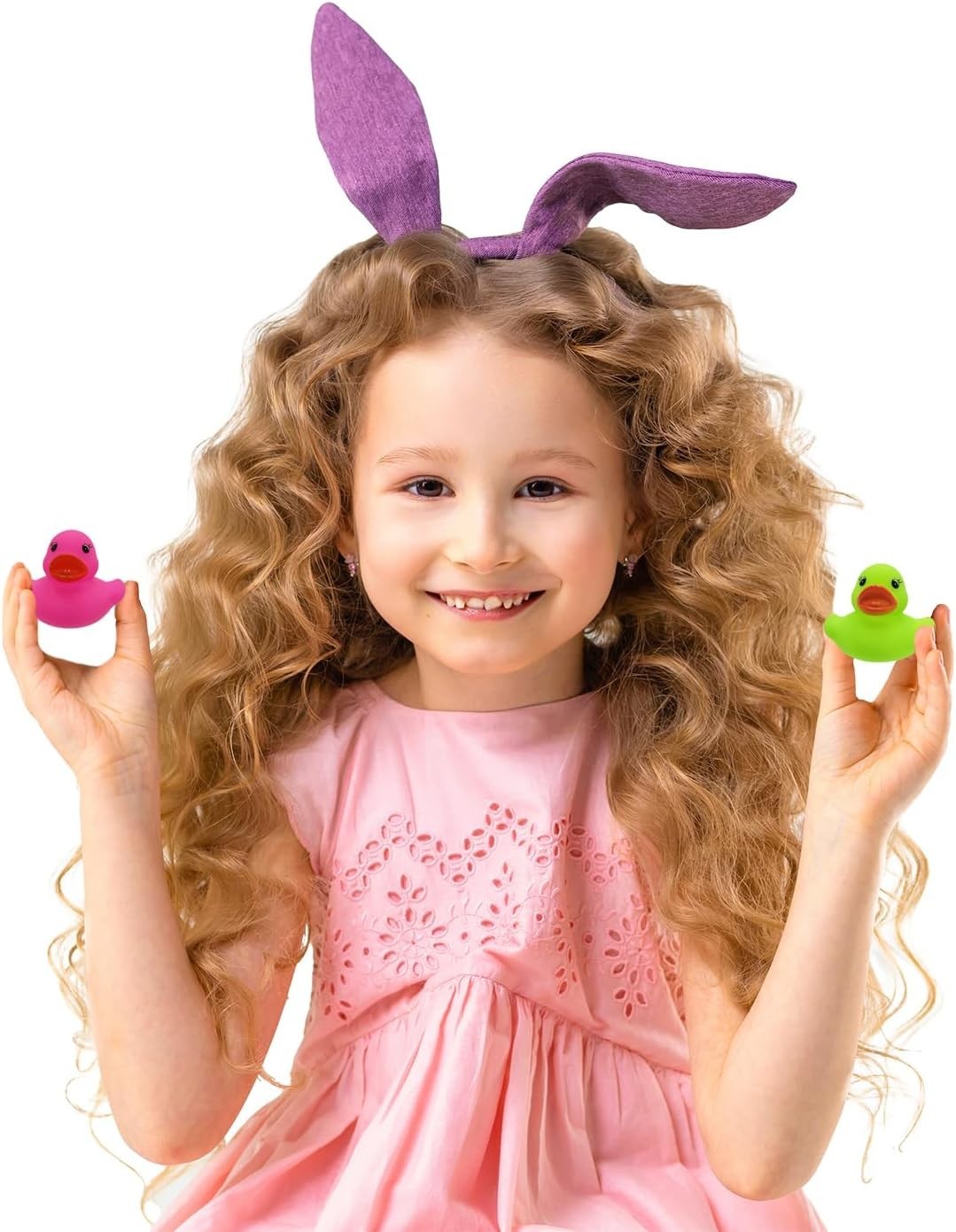 25-Count Classic Rubber Duck Toy Duckies for Kids, Six Solid Colors, Bath Bir…