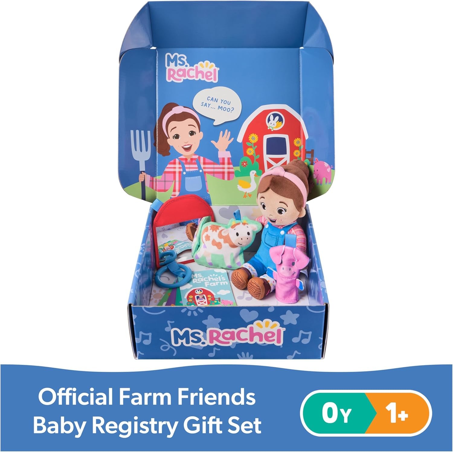 Official Farm Friends Baby Registry Gift Set with Plush, Animals Cards & Finger
