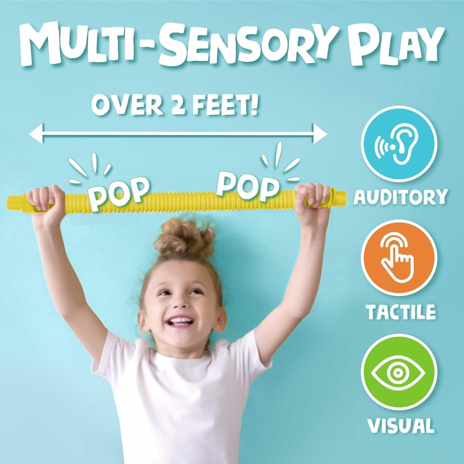 Fun and Safe Pop Tubes – Sensory Learning Toys for Toddlers 3+, Gift-Ready