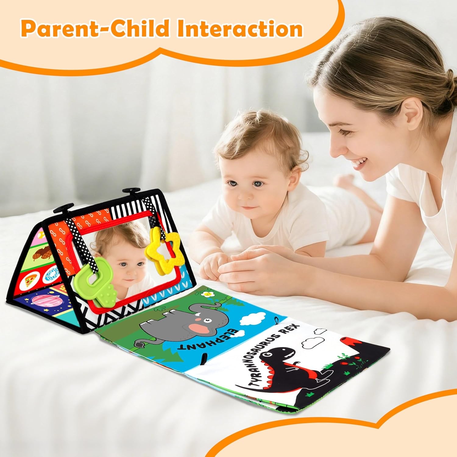 Baby Toys 0-6 Months – Tummy Time Toy Black and White High Contrast Newborn Toys