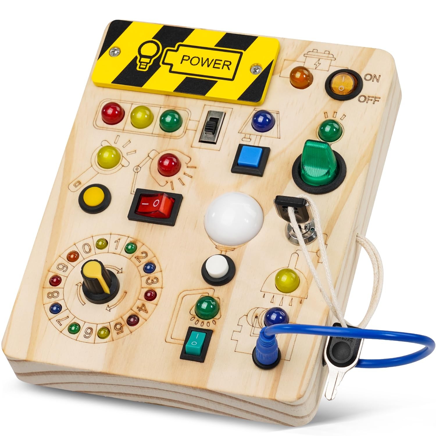Montessori Busy Board with Traffic Lights – Sensory Toys for 1 2 3 4 Year Old…