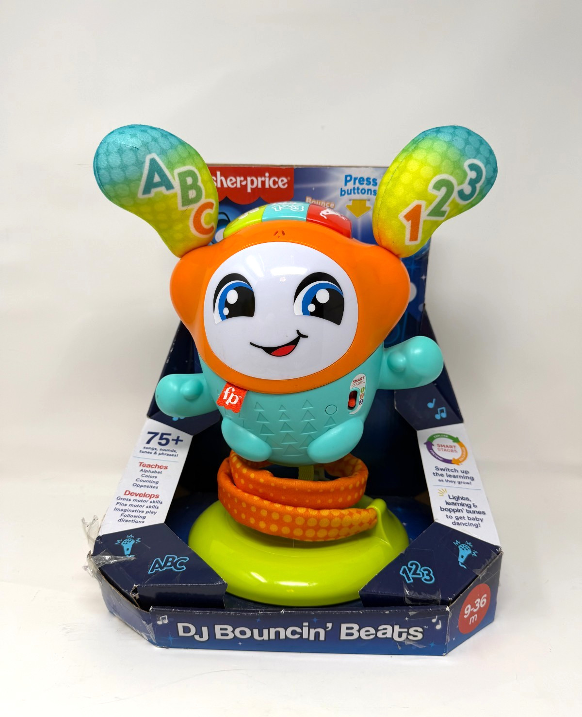 Fisher-Price DJ Bouncin Beats Interactive Musical Learning Toy with Lights NEW