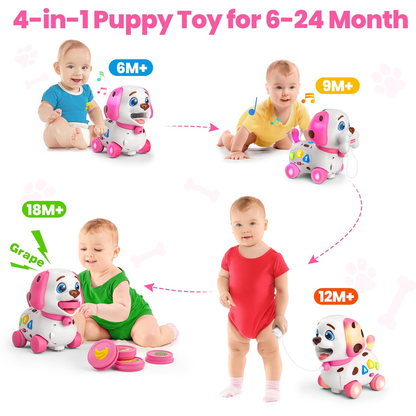 Vahome Puppy Toy for 1 Year Old Girl Gift, Musical Baby Toy 6-12-18 Month, Fi…