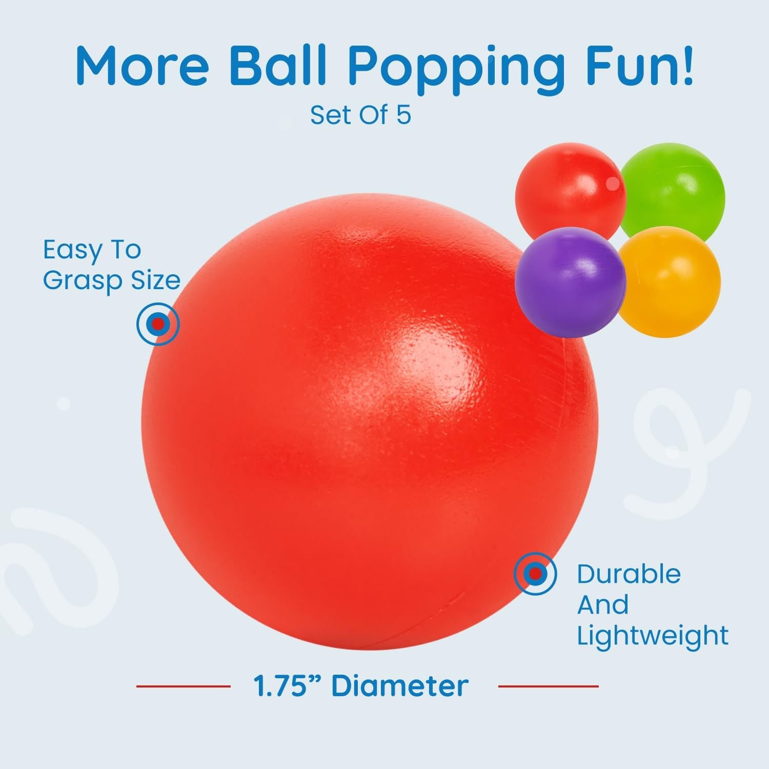 Botabee Set of 5 Multi-Colored Replacement Ball for Ball Popper Toys – Vibrant