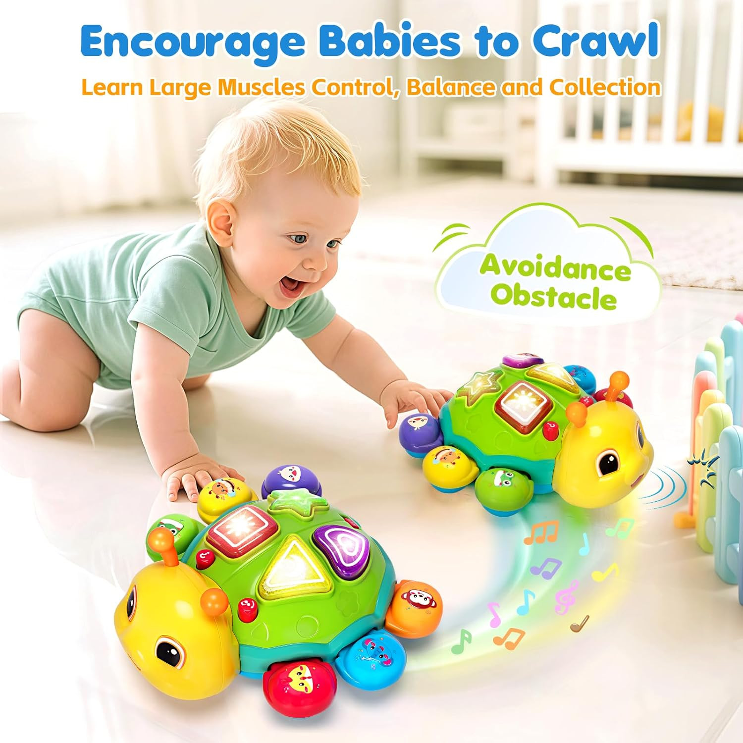 Baby Crawling Toys for 6-12 Months, Musical Toys for Infants 7 8 9 10 11 Months,