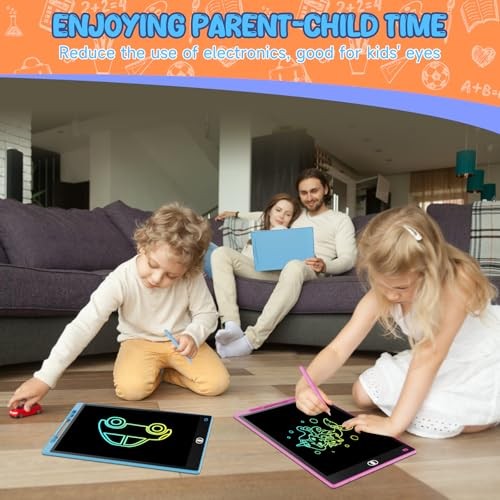 4 Pack 12 Inch LCD Writing Tablet, Colorful Drawing Tablet for Kids, Eye Care
