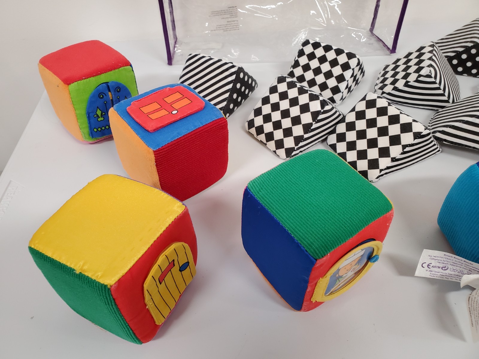 Small World Toys IQ Baby Knock Knock Interactive Sensory Soft Blocks COMPLETE