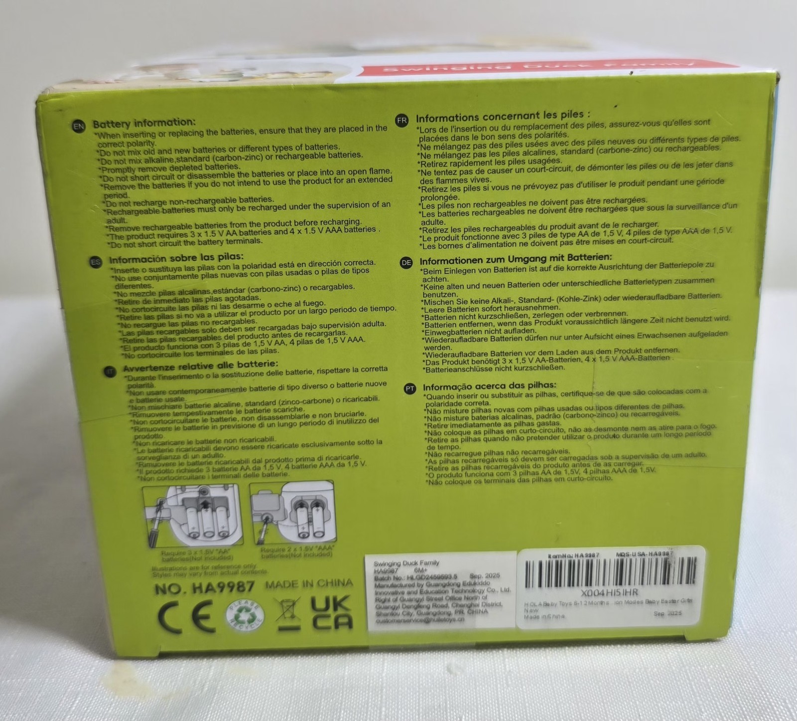 HOLA Swinging Duck Family Mother +2 Baby Ducks,Baby Toys 6-36 Months Musical New