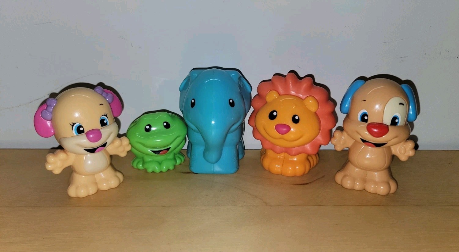 Fisher Price Laugh And Learn Puppy, Frog, Lion and Elephant Rattle Lot Of 5