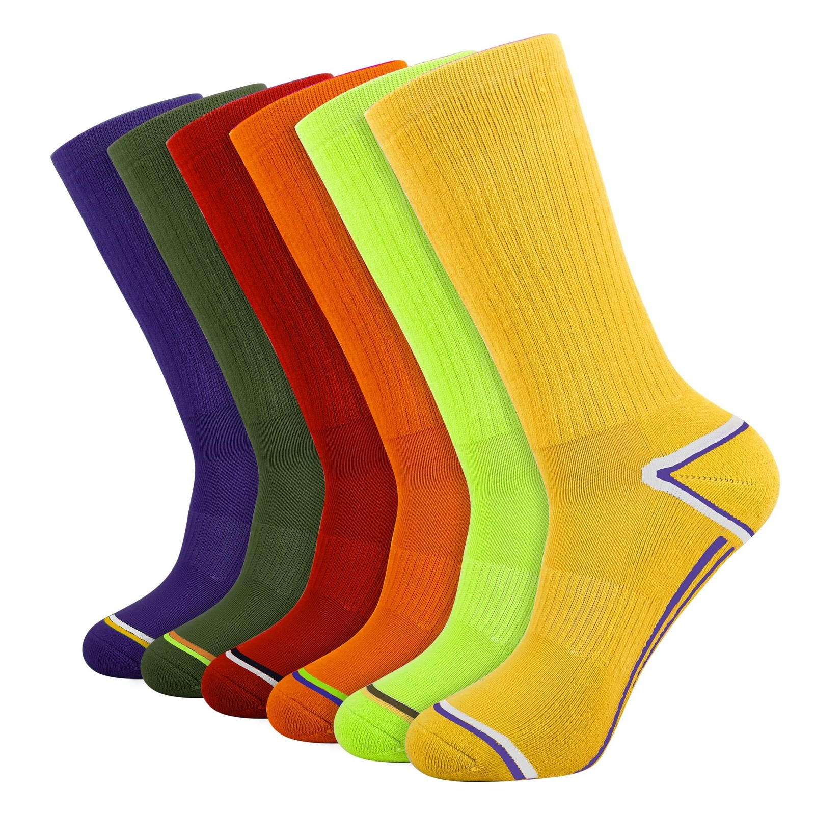 JOYNÉE Mens 6 Pack Athletic Performance Cushion Crew Socks for Running and