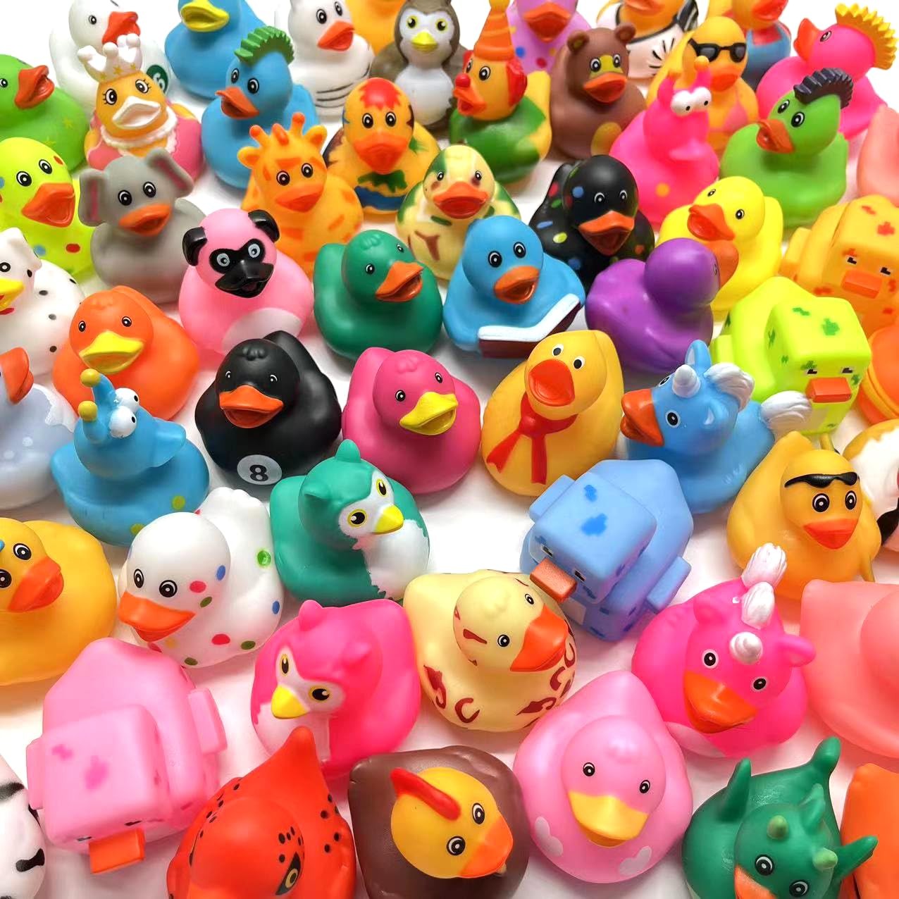 30 Pack Rubber Ducks in Bulk, Random Assortment Small, Multicolor