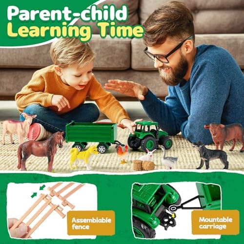 Farm Animal Toys for Toddlers,23 PCS Animal Toys with Realistic Animal