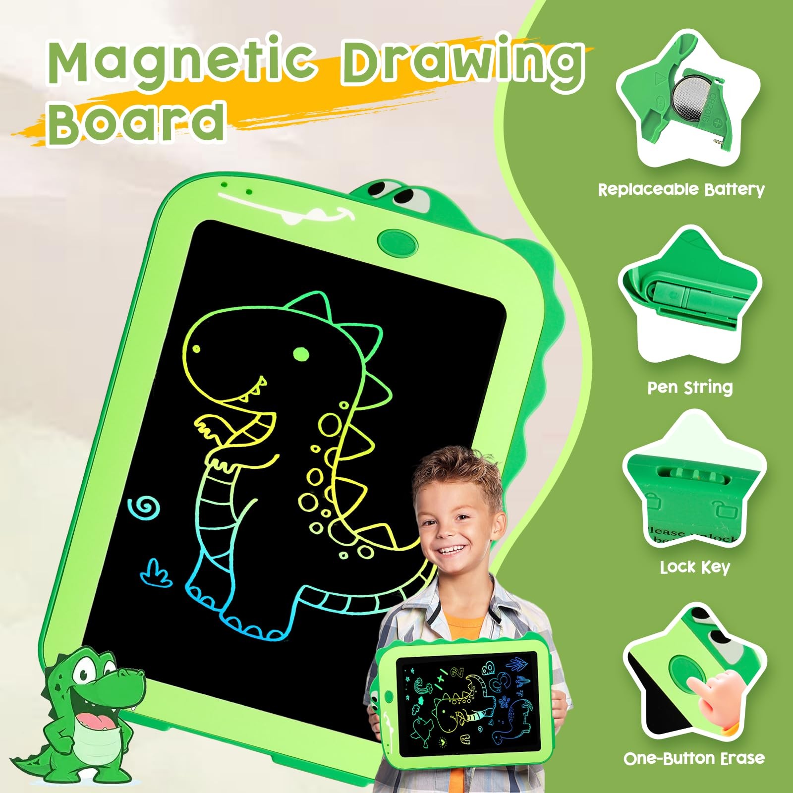 LCD Writing Tablet for Kids Colorful Toddlers Toys Drawing Board Educa