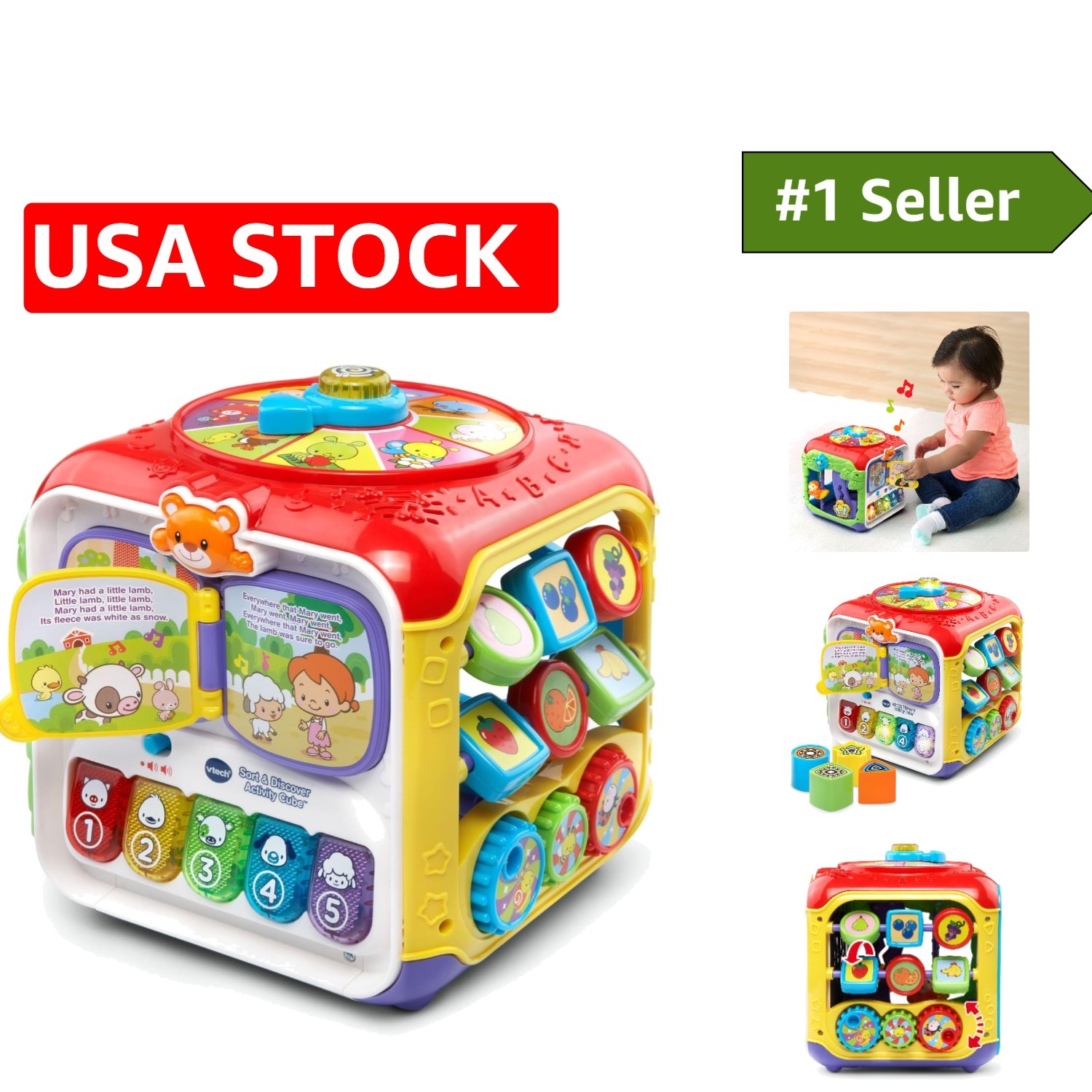 Bright Red Activity Cube for Toddlers – Encourages Fine Motor Skills & Learning