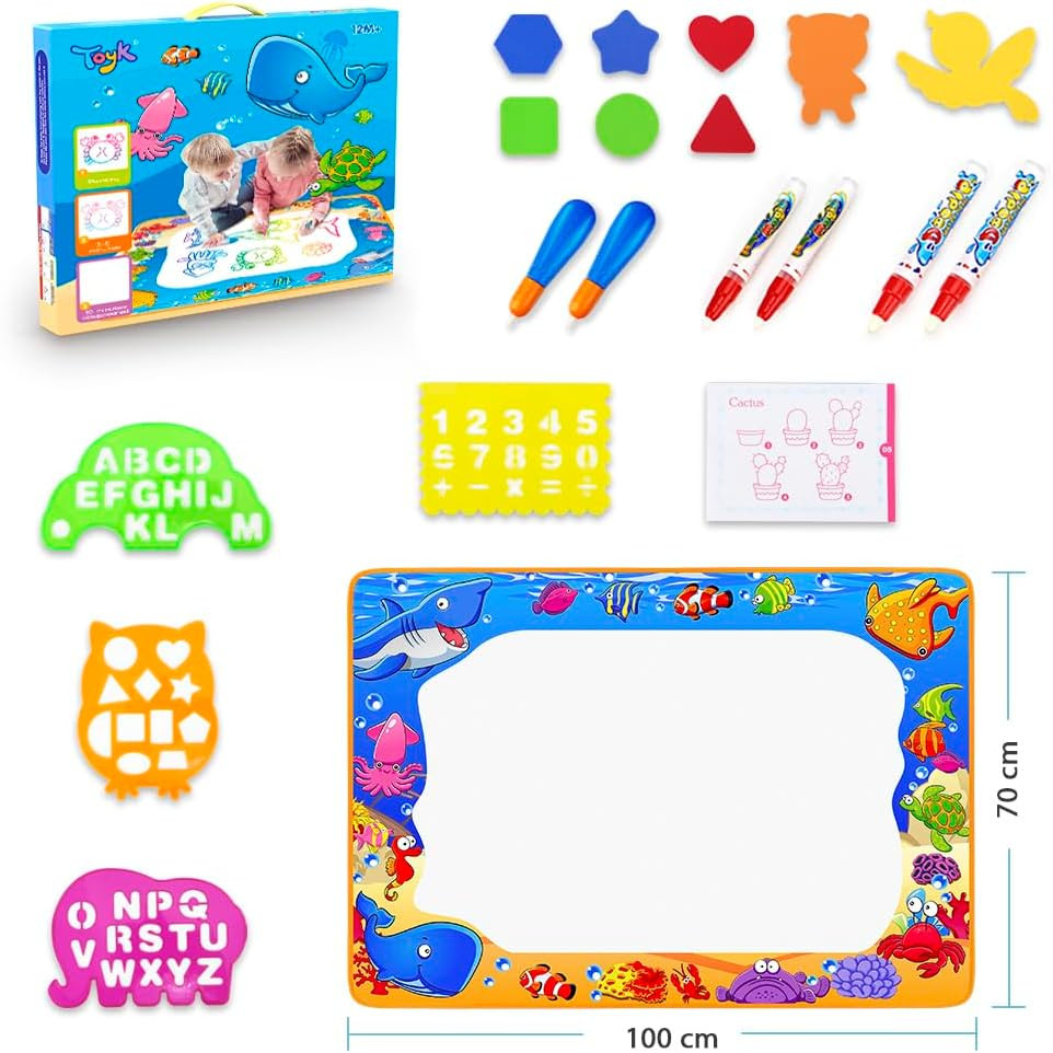 Water Doodle Mat – Kids Painting Writing Color Doodle Drawing Mat Toy Bring Magi