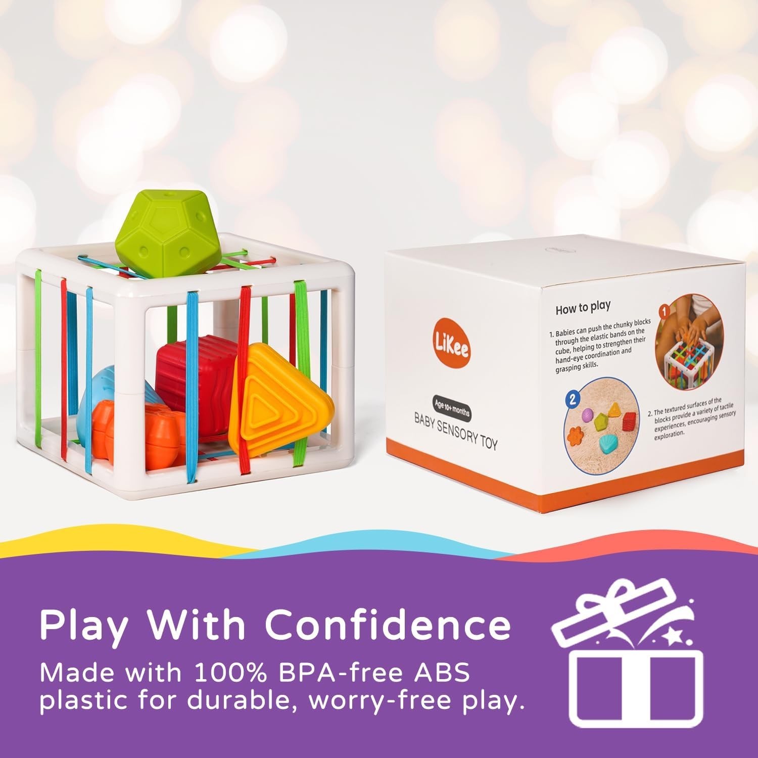 Montessori Toys 1 Year Old Sensory Shape Cube Baby Learning Development 6pcs Set