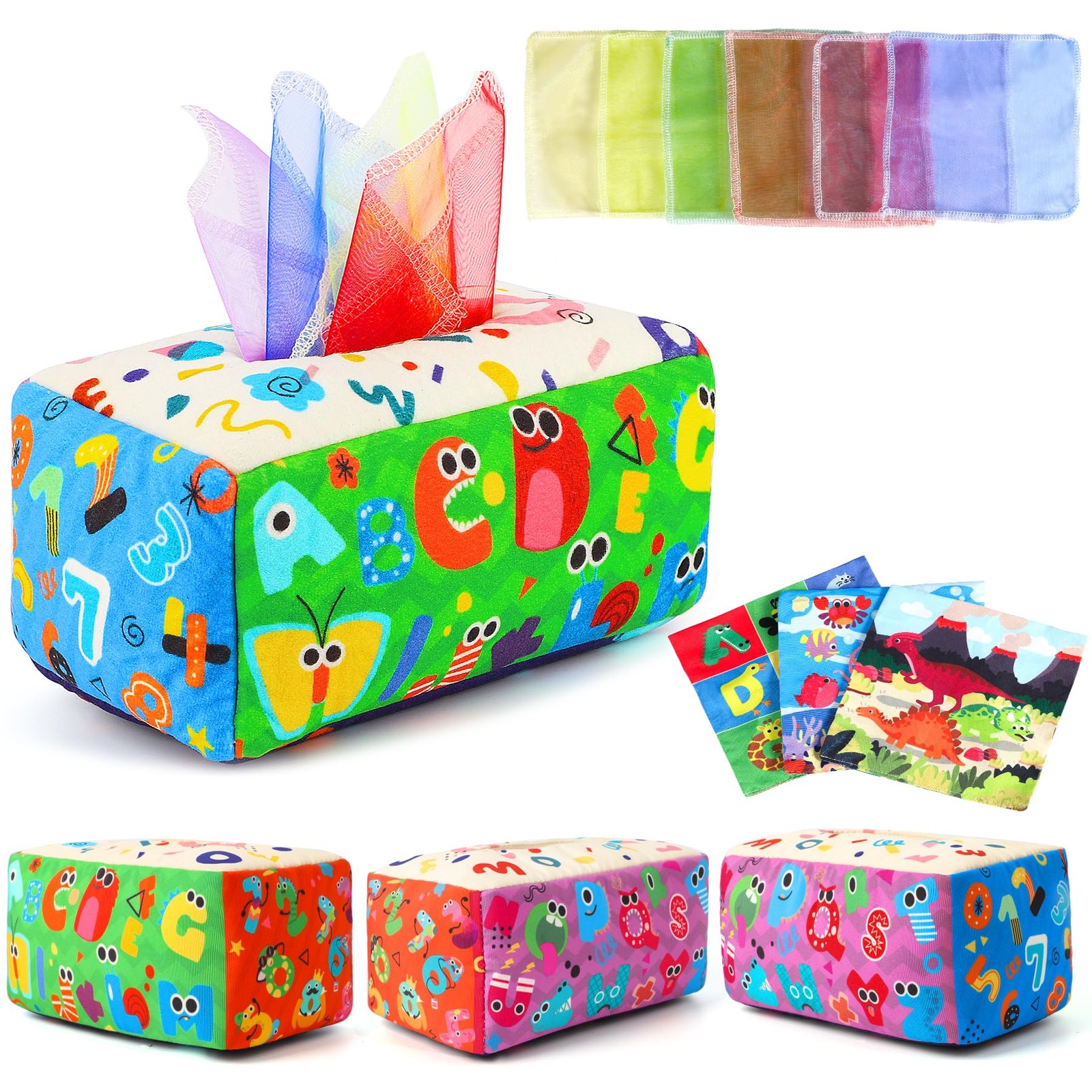 URMYWO Baby Tissue Box Toy – Montessori Toys for 6-12 Medium, Green