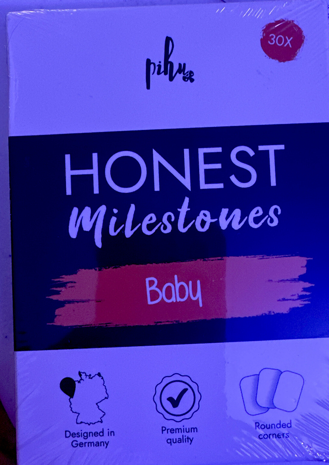 New Sealed Pihu HONEST Milestones Baby 30 Cards Designed In Germany! AWESOME!!
