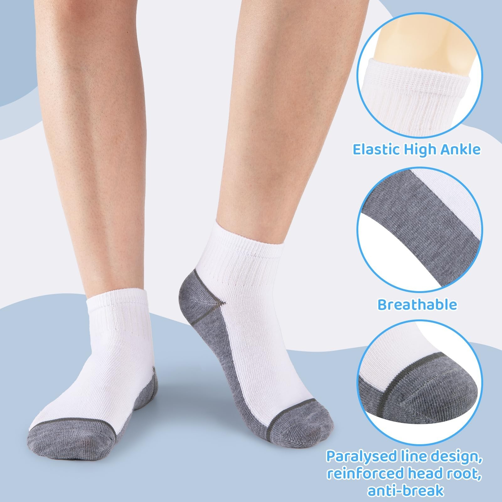 30 Pairs Ankle Socks For Little Boys 4-12 Years Old | Thin, Breathable Athlet…