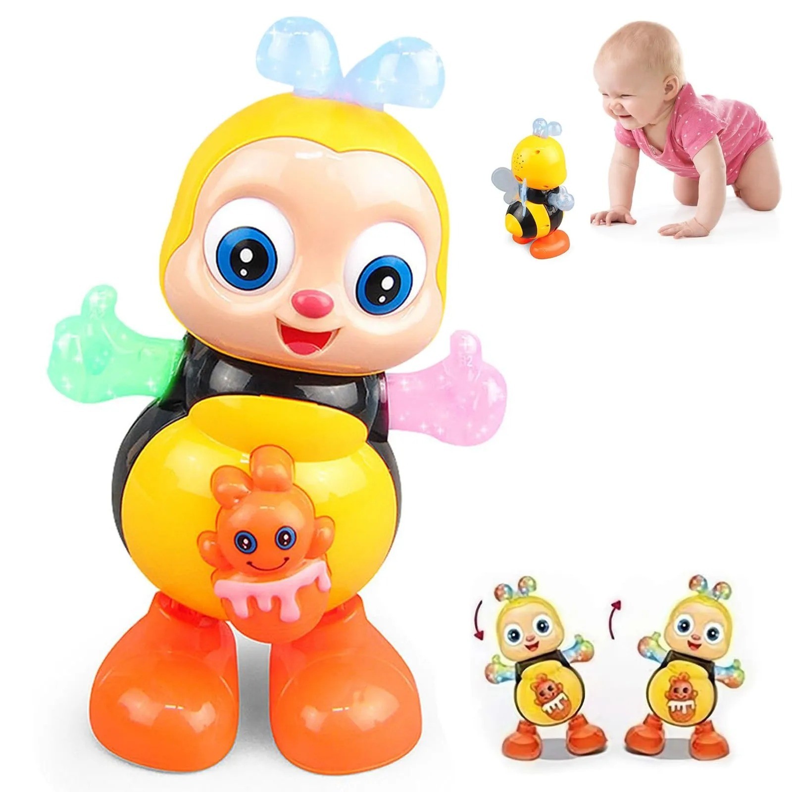 Dancing Bee Toy Interactive Musical Bee with LED Lights Fun Desk Toy
