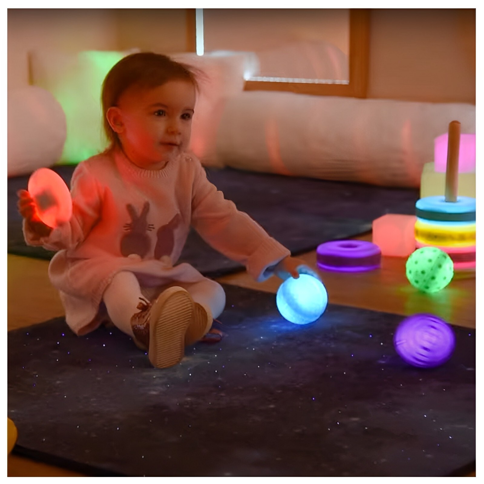 Kids Textured Light Up Glow Balls Tactile Sensory Toy Spheres Balls Set of 6