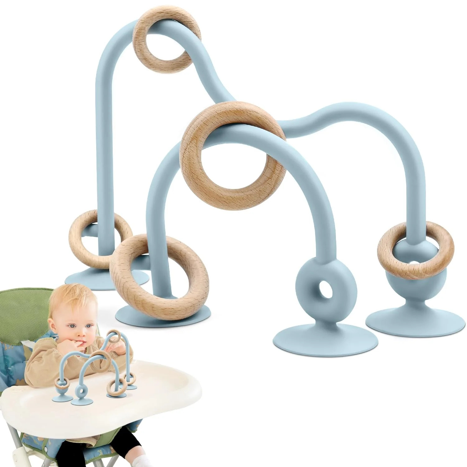 Baby Sensory High Chair Suction Toys for Infant Toddlers 12 18 Months, Food Grad