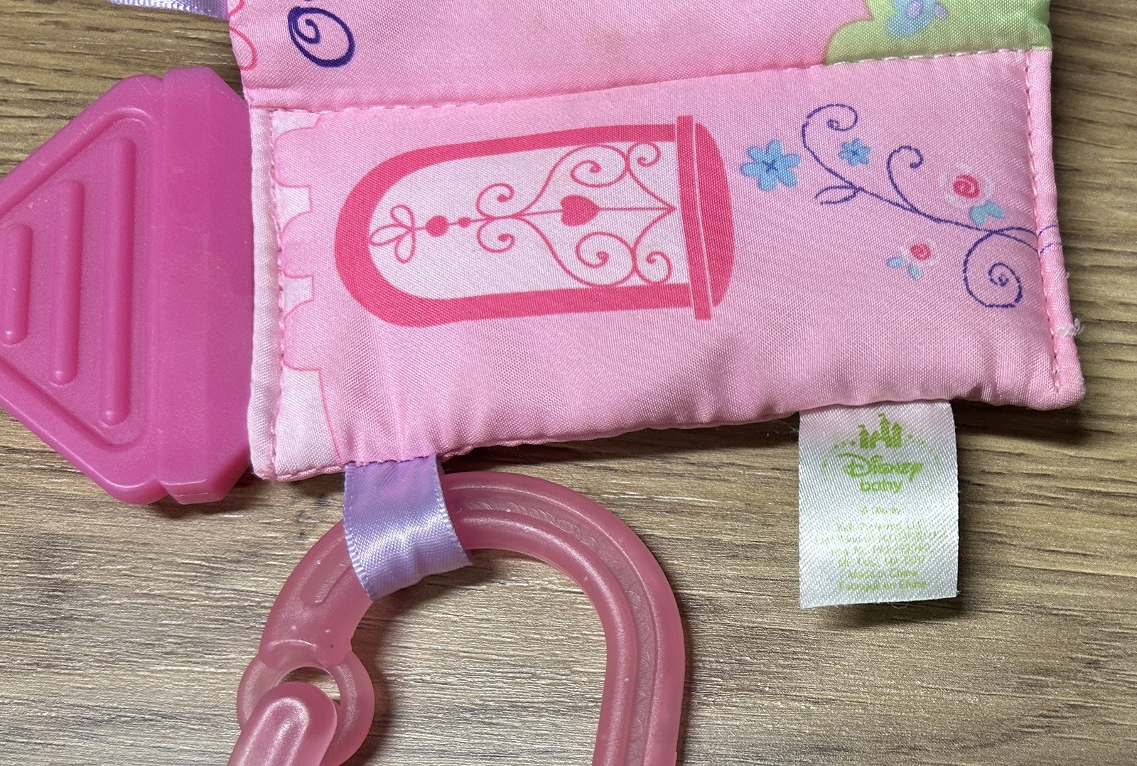 Disney Baby Princess Pink Soft Book Kids Cinderella Teether Baby Girl Toy