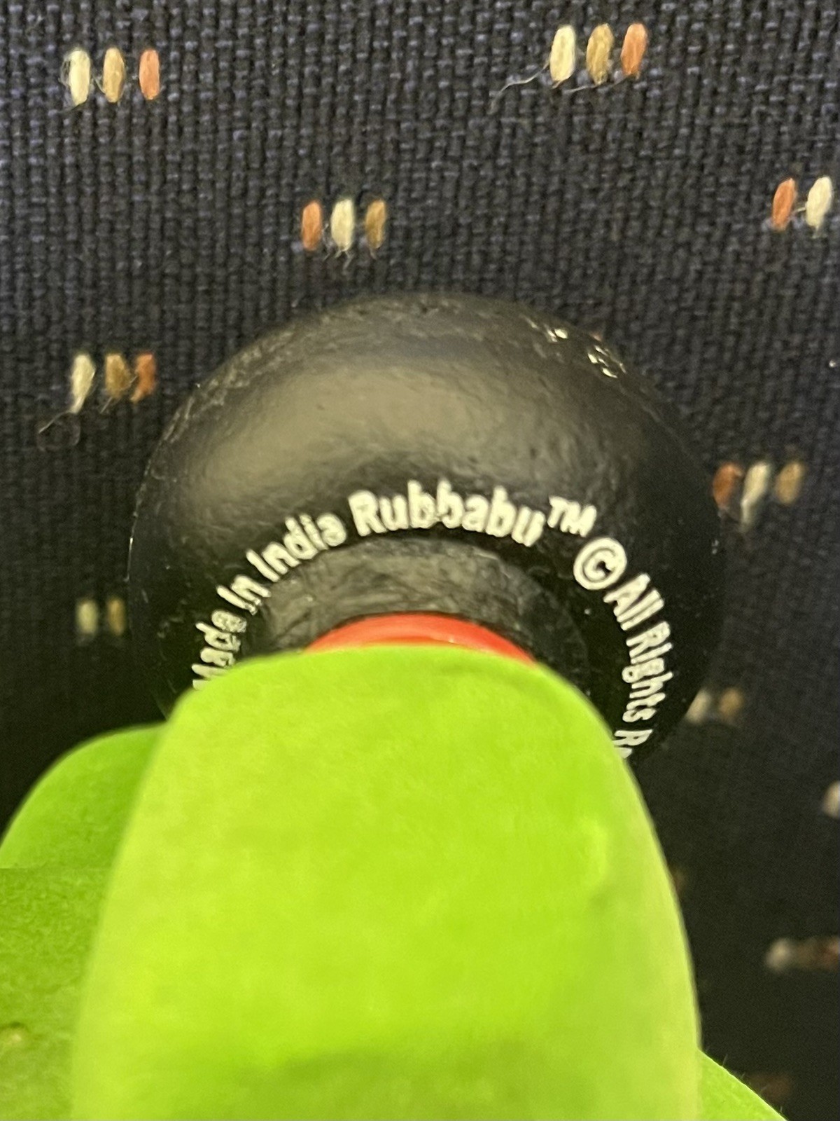 Rubbabu Soft Sensory Toy Green Airplane Flocked Rubber Toddler Vehicle 4”