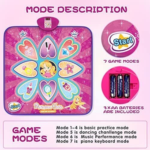 Music Toy Play Mat Dance Mat Toys Dance Pad Pink Musical Kids Dancing Blanket