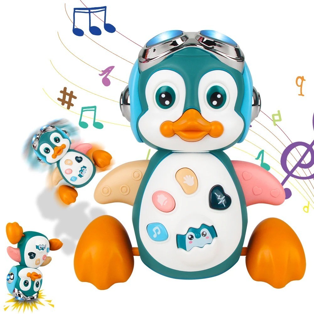Baby Crawling Musical Penguin Toy Light Sound Interactive Toddler Educational US