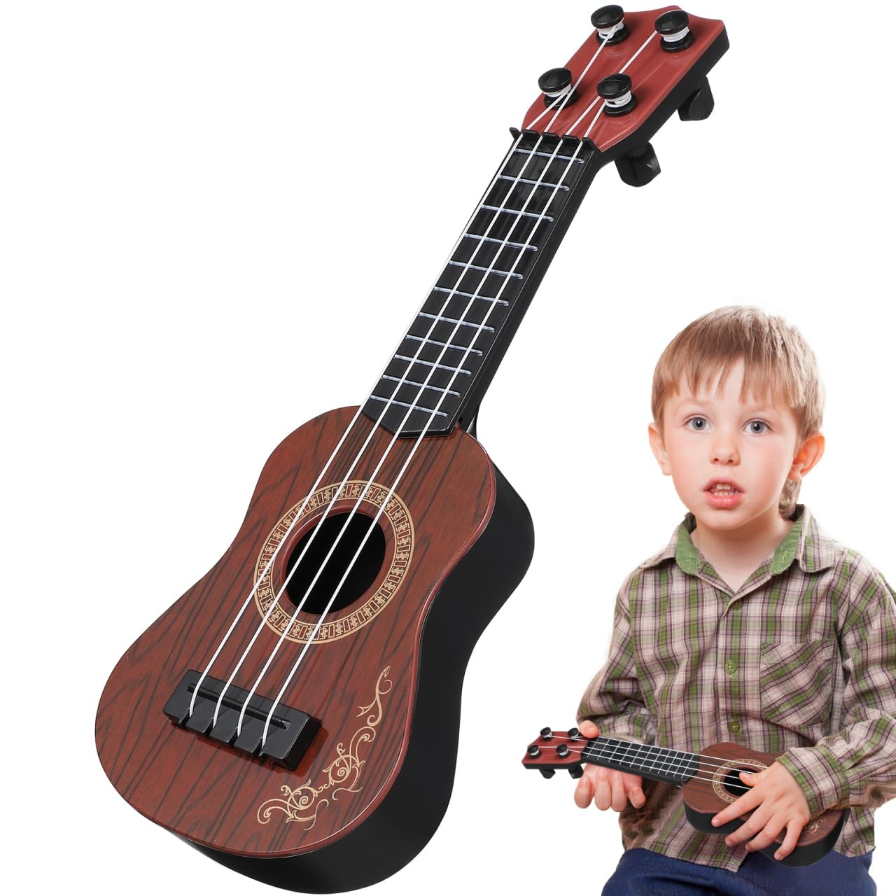 Children Ukulele Toy 4-String Mini Musical Guitar Instrument for Toddler Begi…