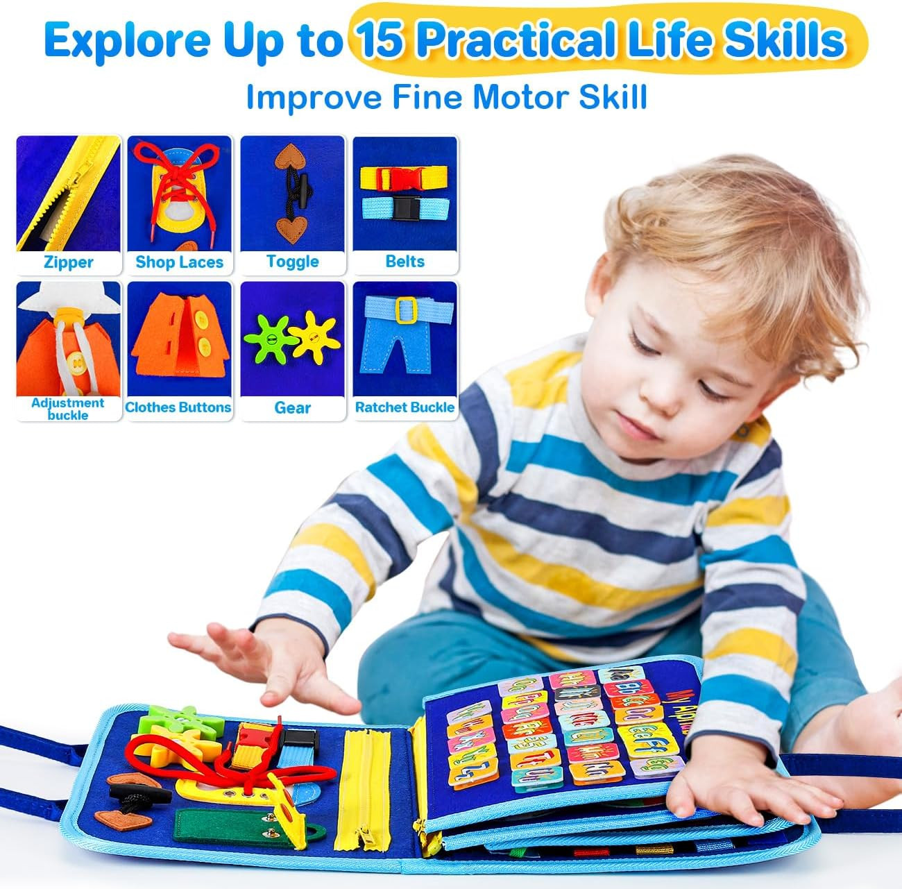 Toddlers Montessori Busy Board Toys for 1 Year Old Boy Gifts,Educational Pres…