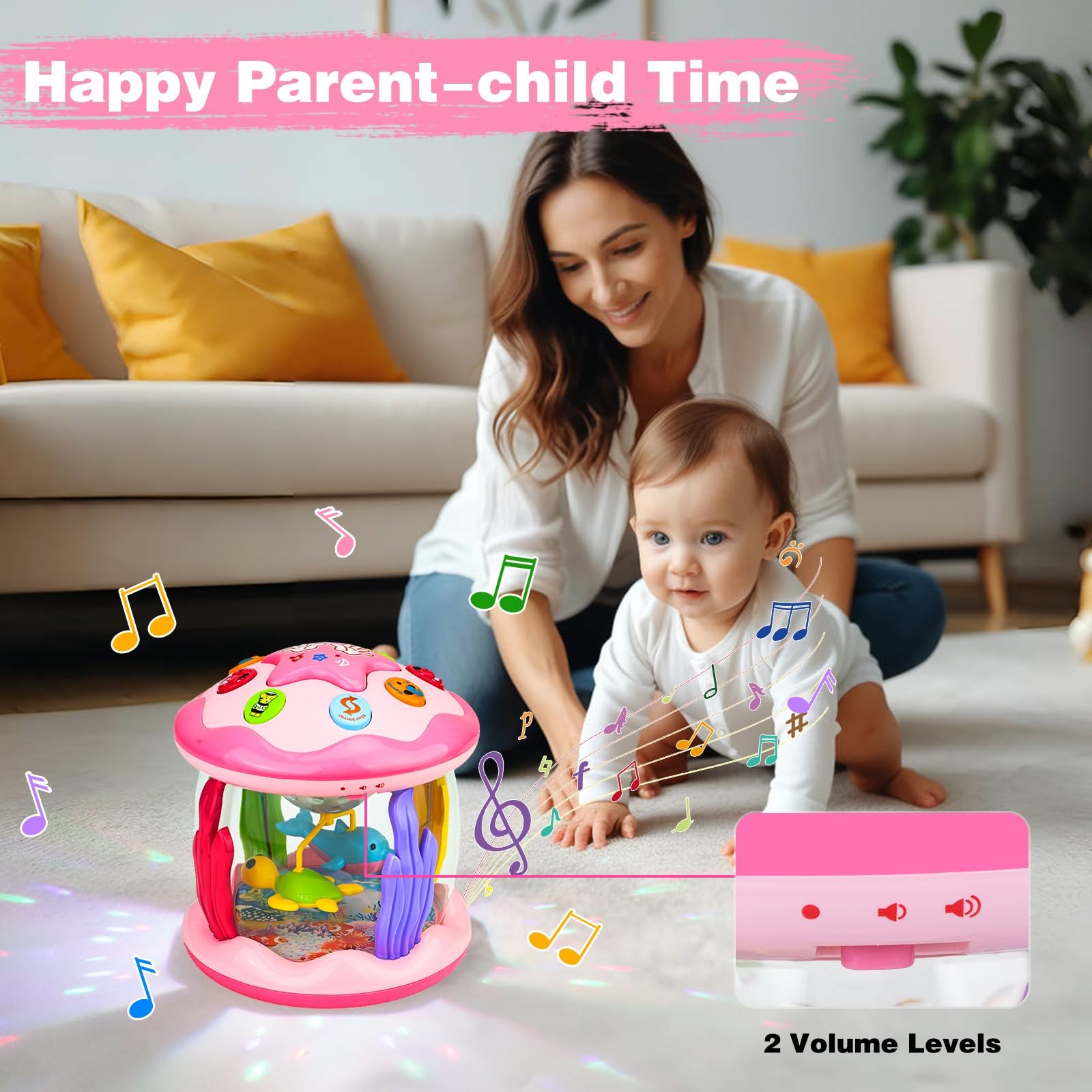 Baby Girl Toys 6-12 Months Babies Ocean Rotating Light Up Musical Toys 12-18 …