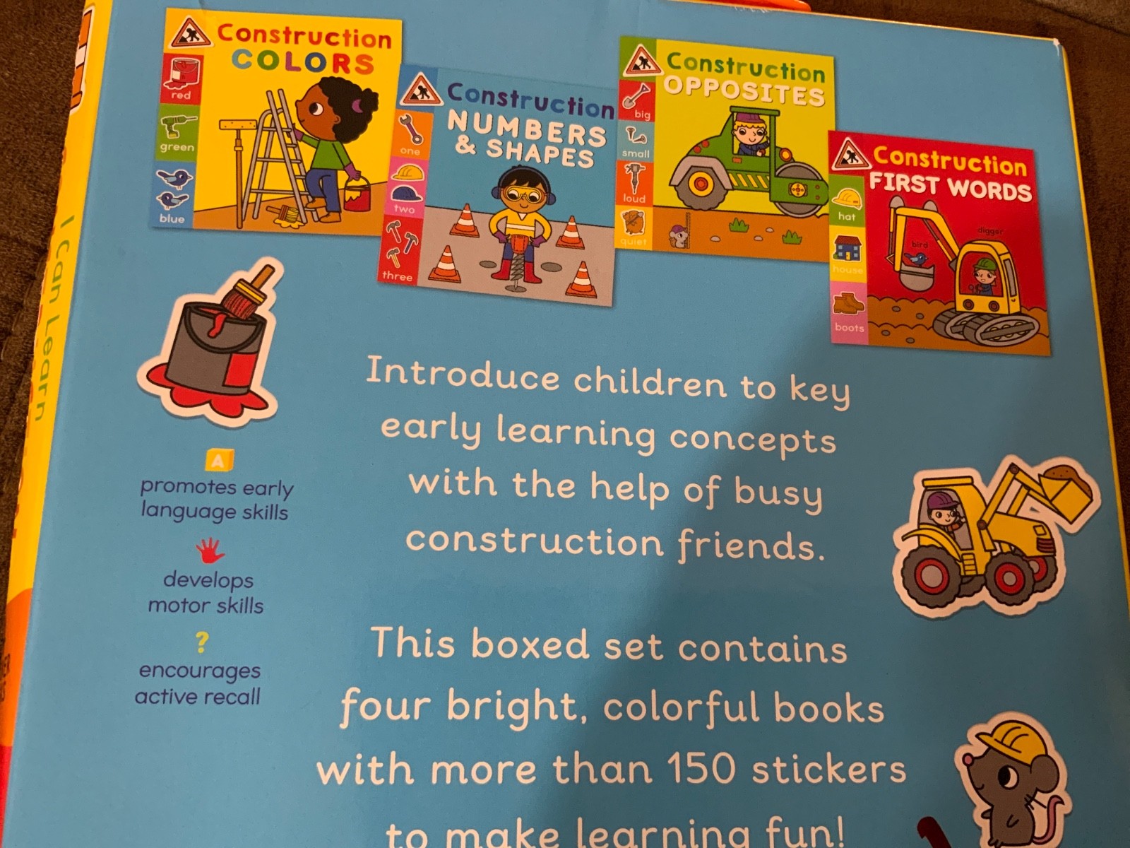 I Can Learn Construction Boxed Set: First Words, Colors, Numbers and Shapes, Opp