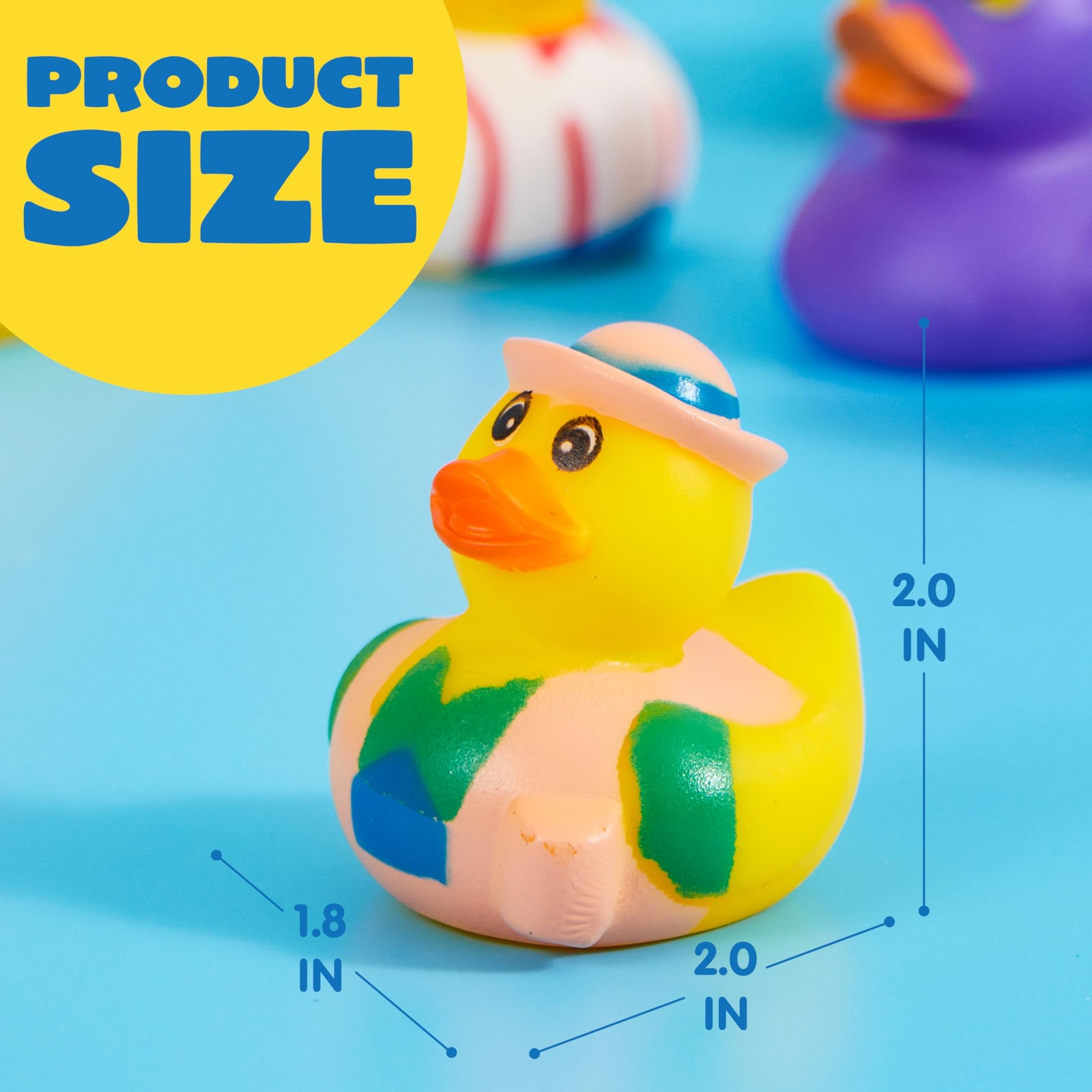 15 Pcs Rubber Ducks, Random Assortment Ducks Bulk with Mesh Carry Bag