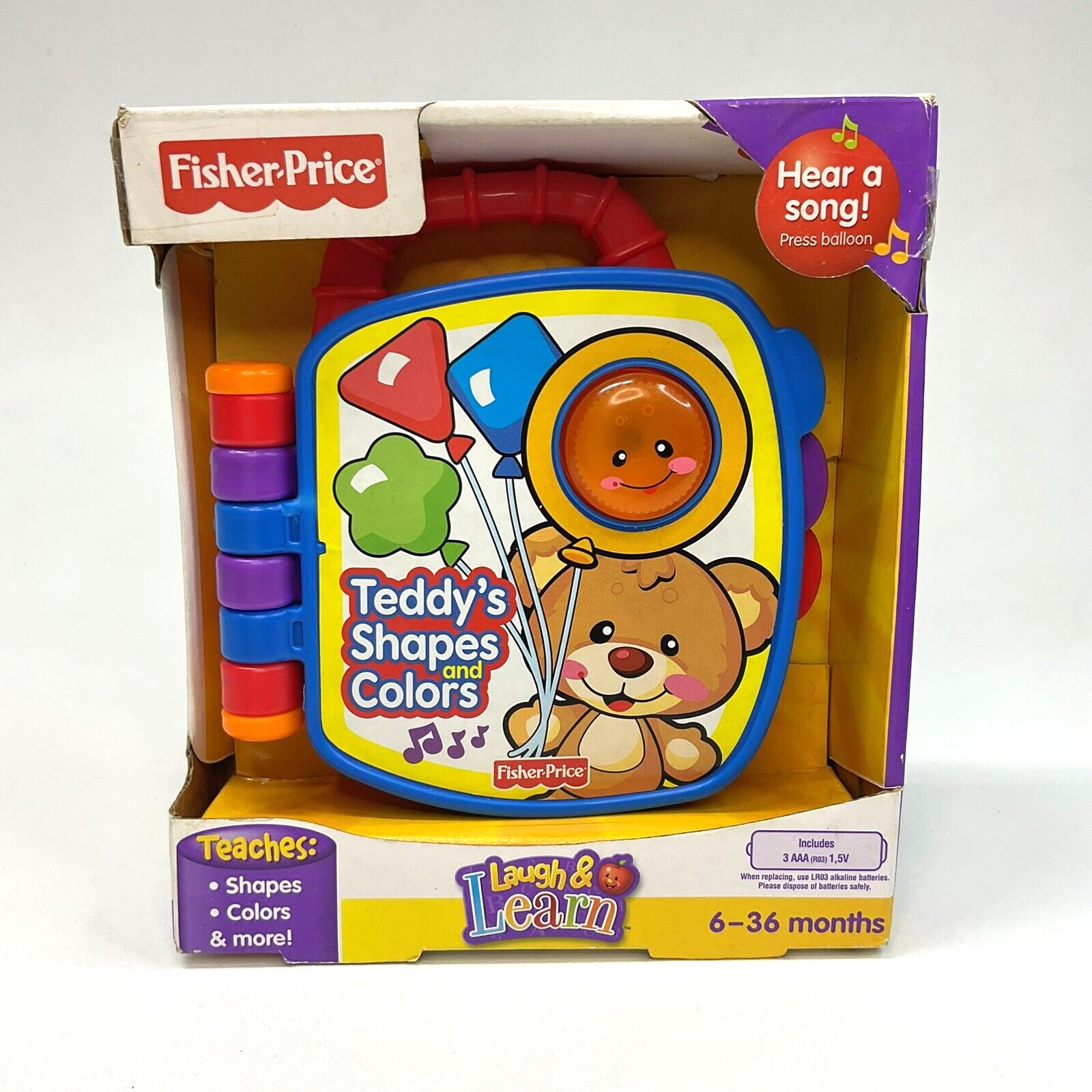 2008 Fisher Price Laugh & Learn Teddy’s Shapes Colors Plastic Brand NEW Book…