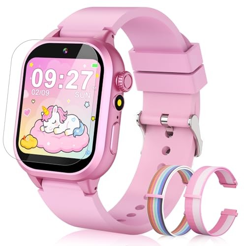 Kids Smart Watch Girls Gift for Girl Aged 5-12 – 40 Games HD TouchScreen – Pink