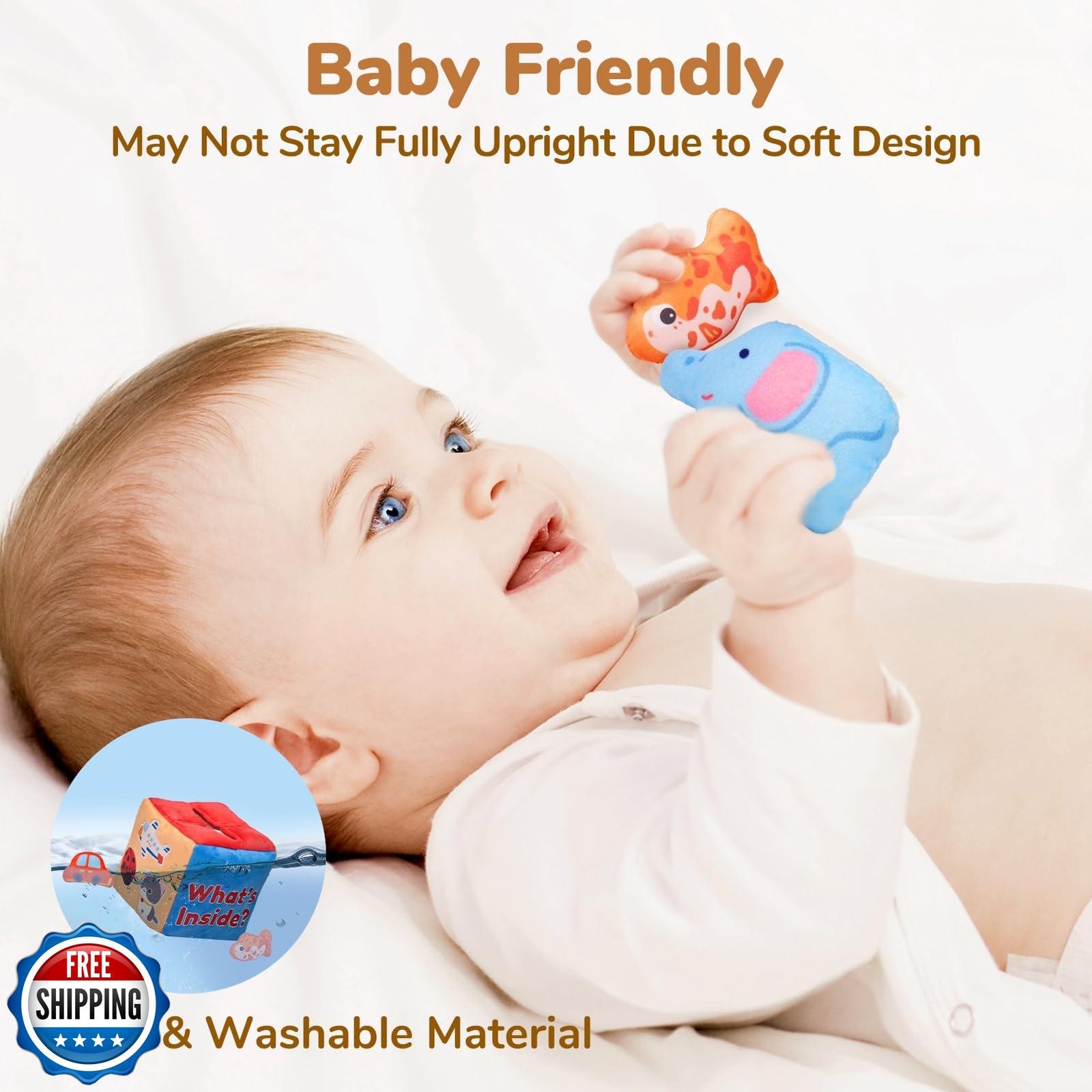 JoyCat Baby Toys 6-12 Months – Mystery Soft Box with 10 Sensory O