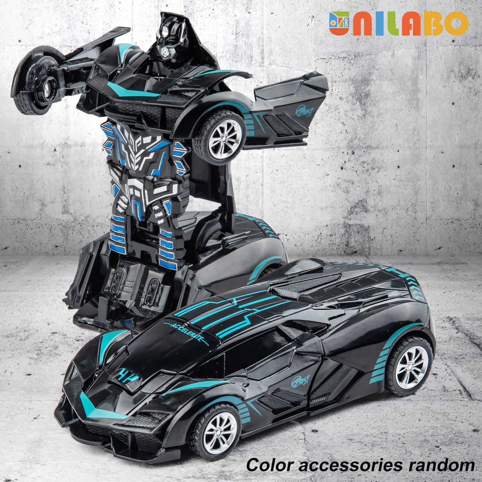 Transformable Robot Sports Car Toy Educational Kids Gift Colorful Play Fun