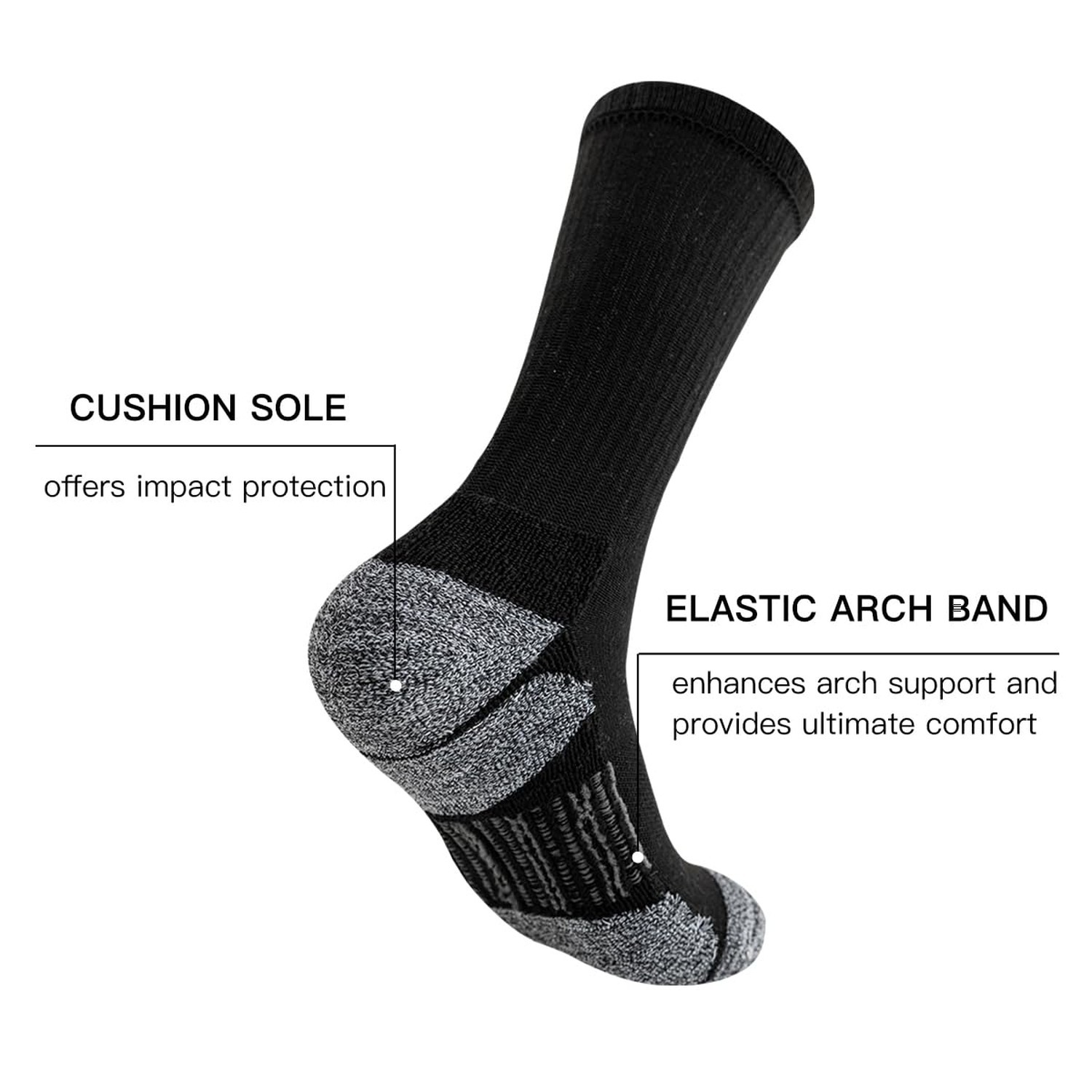 JOYNÉE 8 Pairs Mens Athletic Crew Socks Cushion Running Work Breathable Out