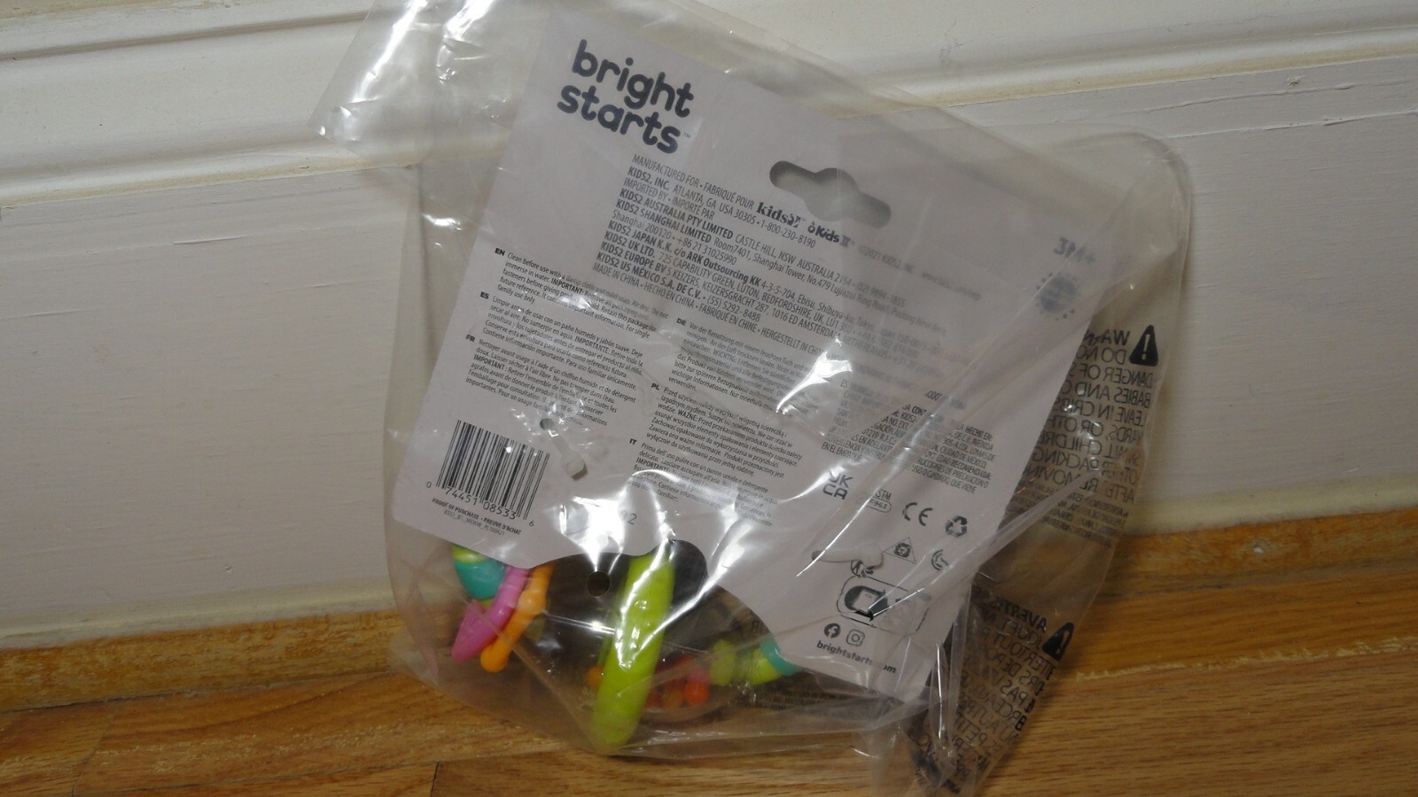 Bright Starts Grab & Spin Rattle and Teether Toy Ages 3 months + Baby Toy