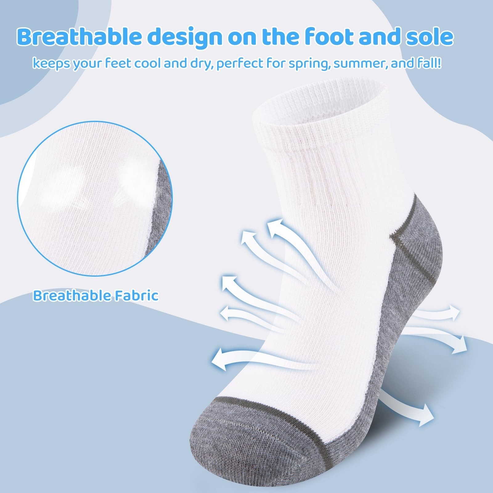 30 Pairs Ankle Socks For Little Boys 4-12 Years Old | Thin, Breathable Athlet…