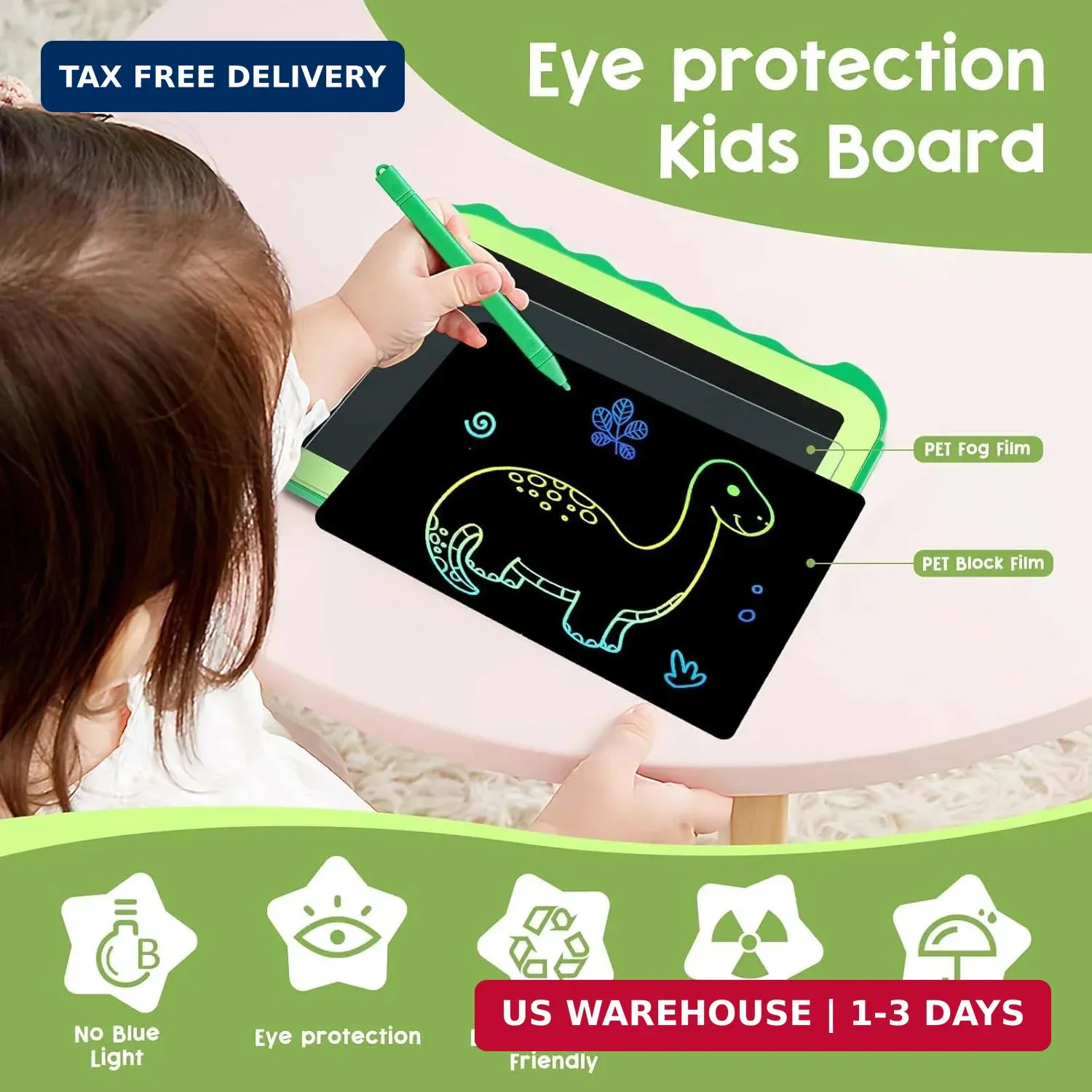 LCD Writing Tablet for Kids, Colorful Toddlers Toys Drawing Board, Educational K