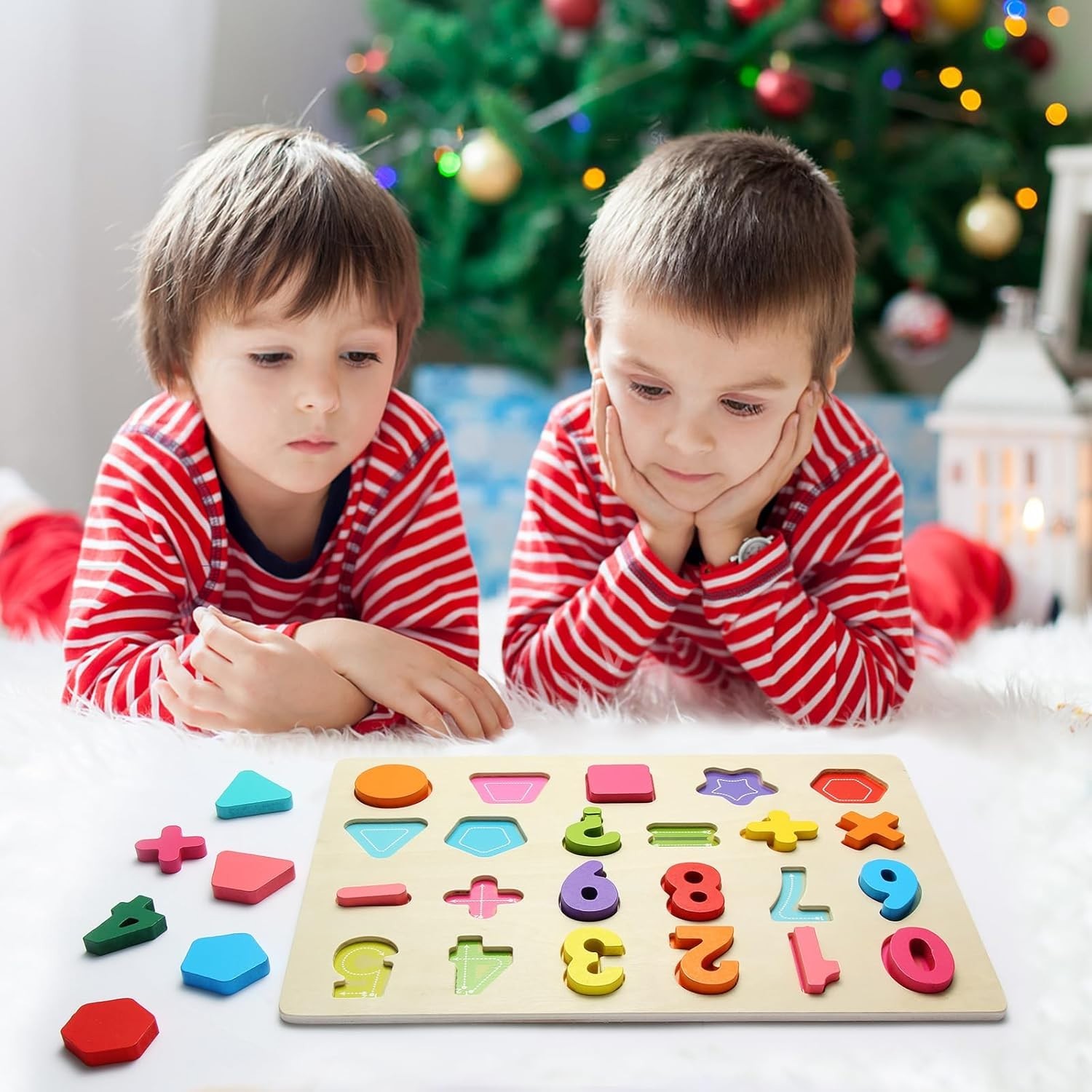 Wooden Puzzles for Toddlers, Number Shape Toddler Puzzles, Number Blocks Toys…
