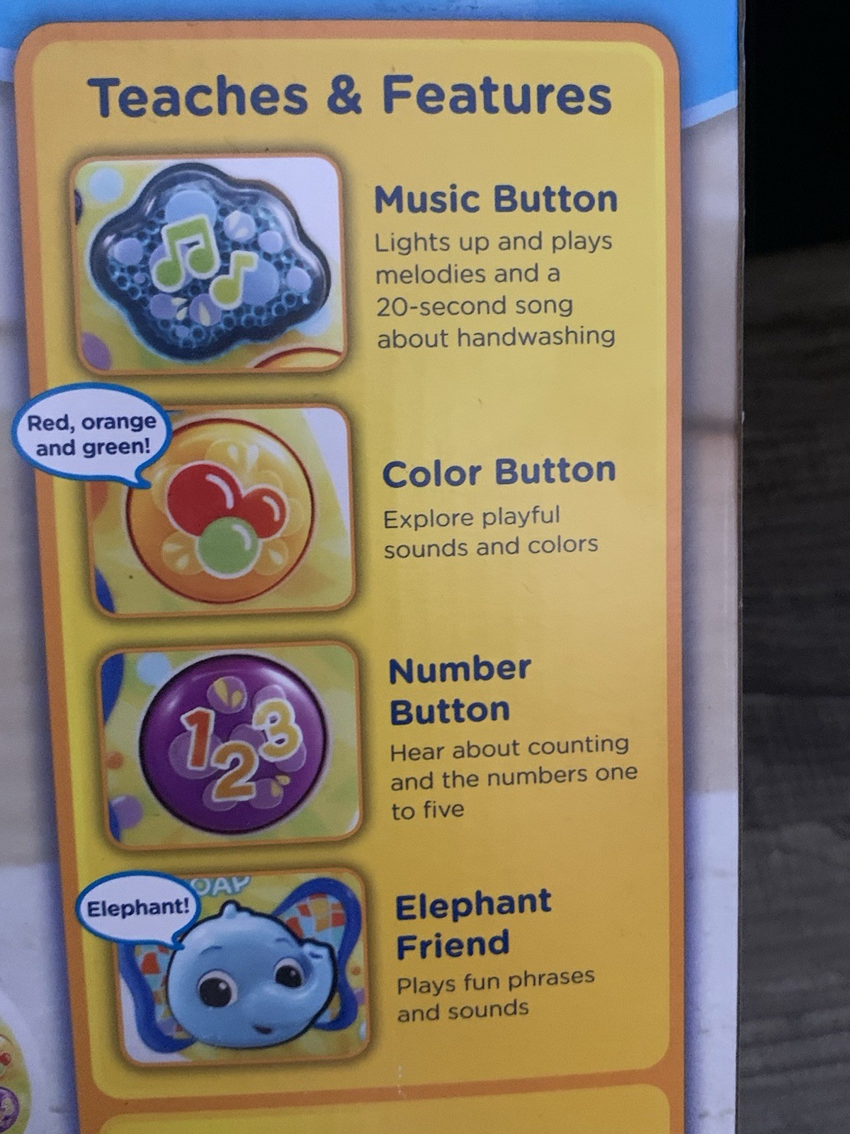 Vtech Learning Lights Sudsy Soap Toy Toddler 12-36 Months. Cause Effects Toy.