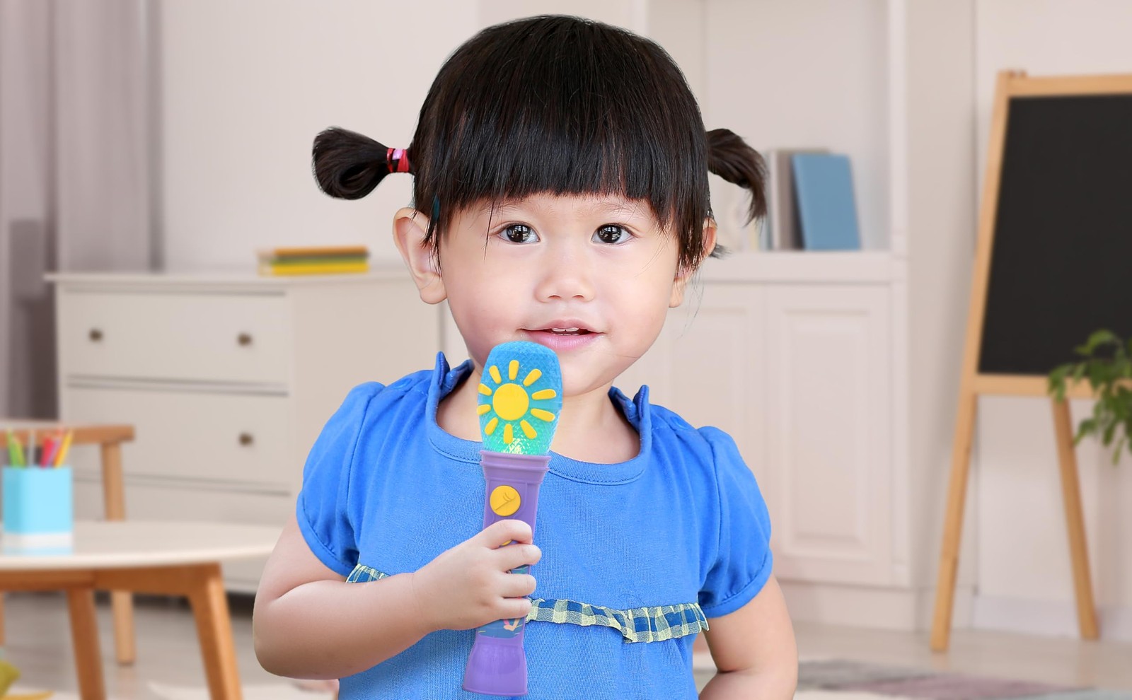 Ms Rachel Toy Microphone for Kids, Includes Built-in Music and Lights, Toddle…